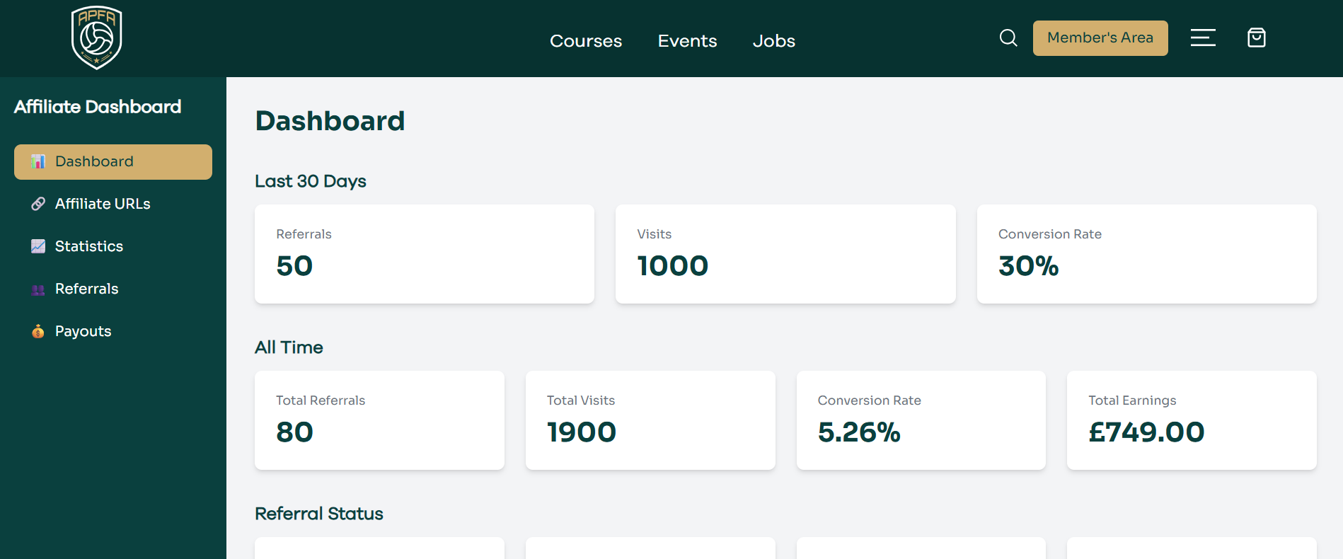 Affiliate Dashboard